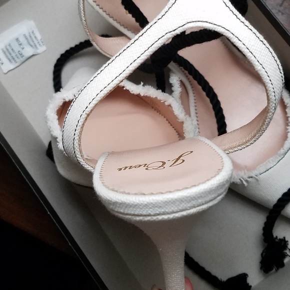 NIB J. Crew Canvas Heels Ankle Rope Tie Fringe 9 - Picture 6 of 11